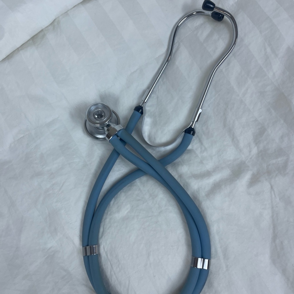 Medical Grade Double Tube Blue Stethoscope Dual Head Adult